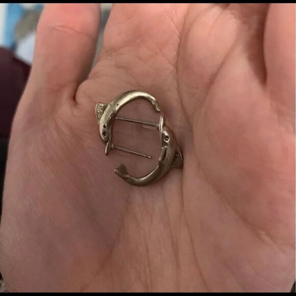 Silver Dolphin‎ Earrings - Picture 2 of 2